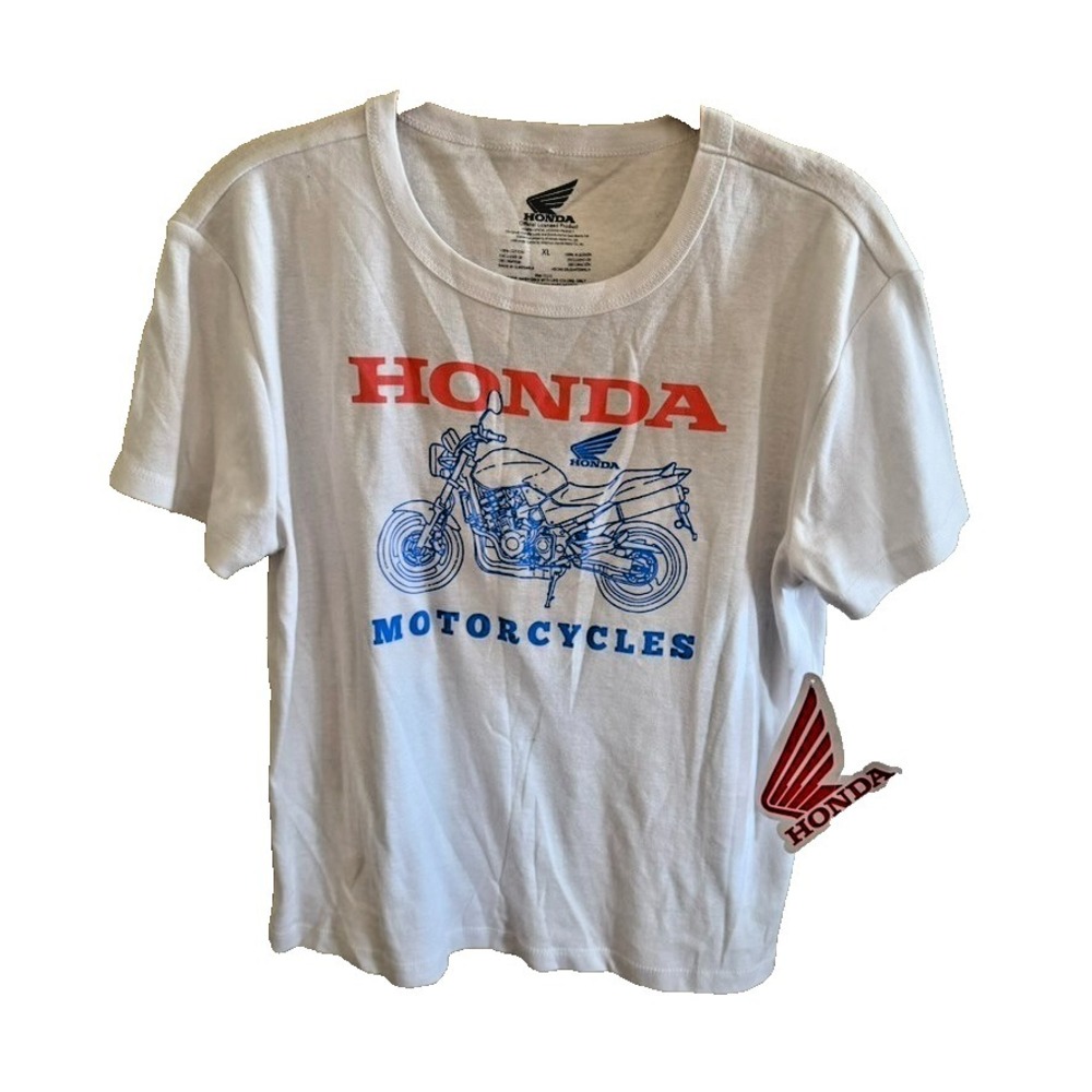 Honda Women's Crop T Shirt New Size XL Motorcycles Graphic Classic America